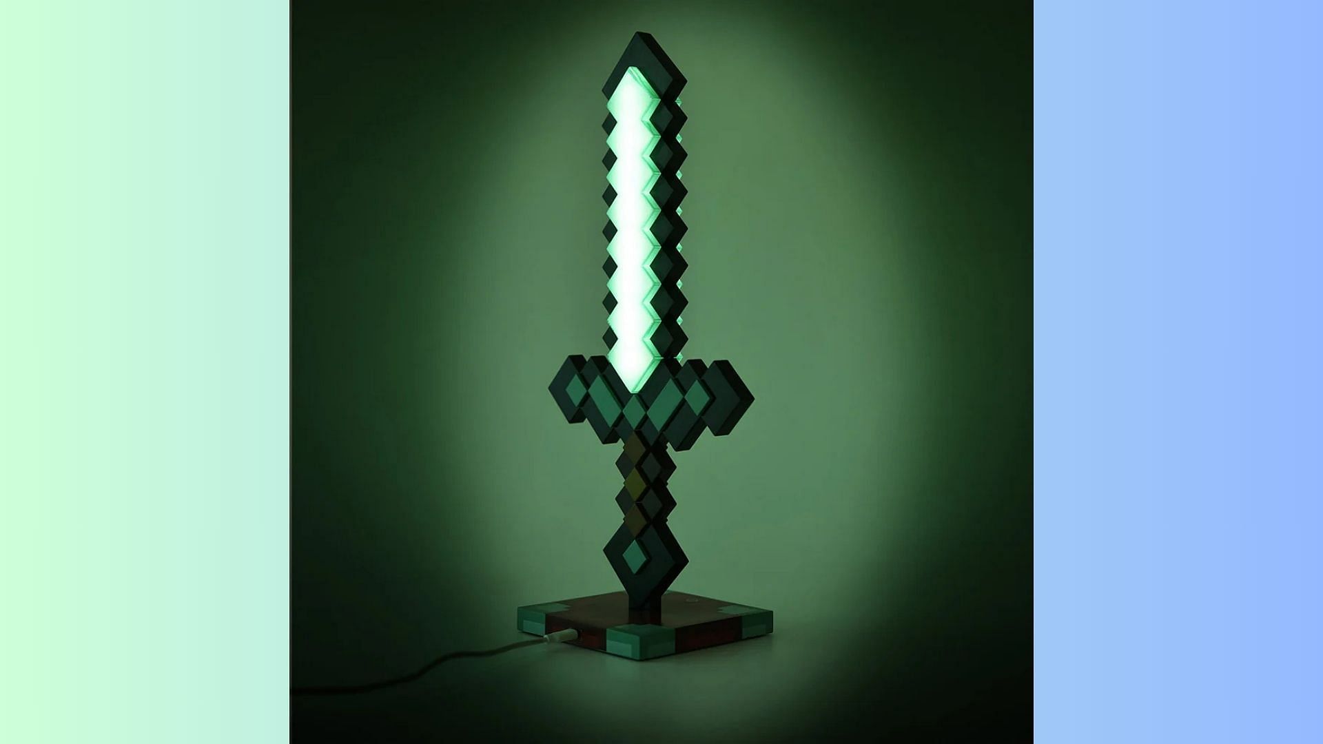 The stunning design of the 3D desk lamp is the perfect accessory for study tables or gaming setups (Image via Minecraftshop.com)